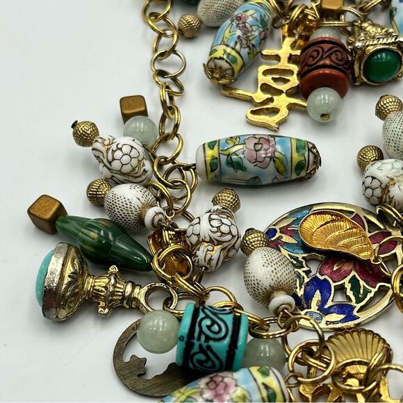 Vintage dragon 1960s handmade chunky charm Statement pendant Necklace - Picture 14 of 16